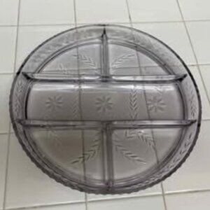 Vintage etched purple glass sectional